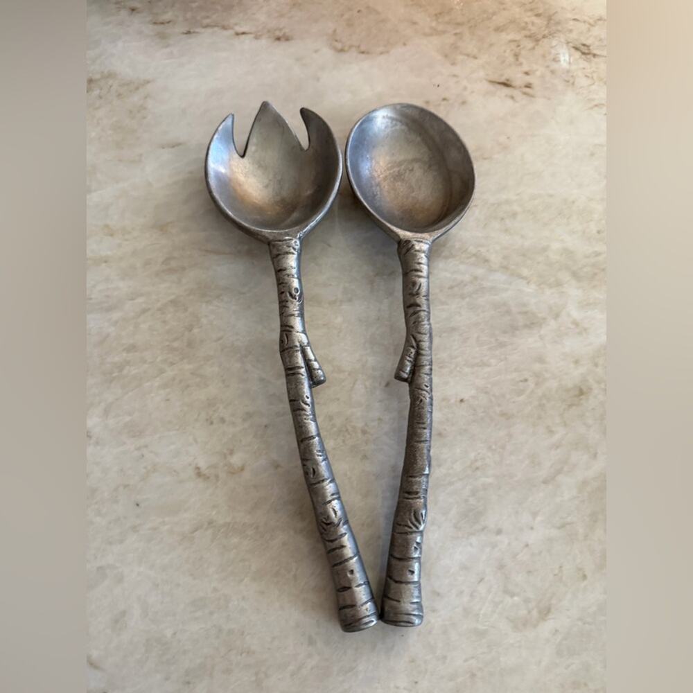 Arthur Court aluminum Tree Handle Salad Servers